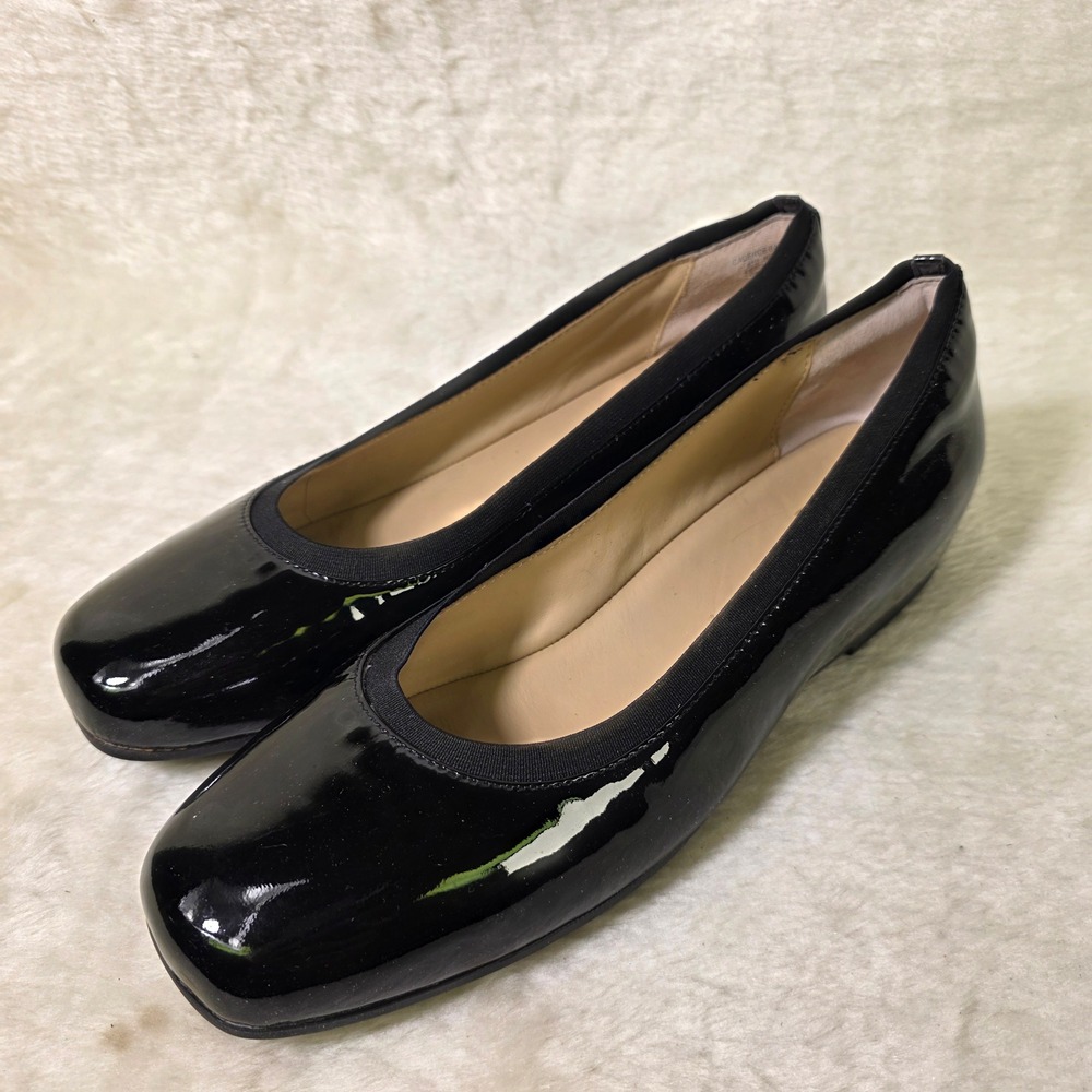 ABEO Cadence Ballet Black Patent Leather Flats Shoes Women 10 Neut Excellent